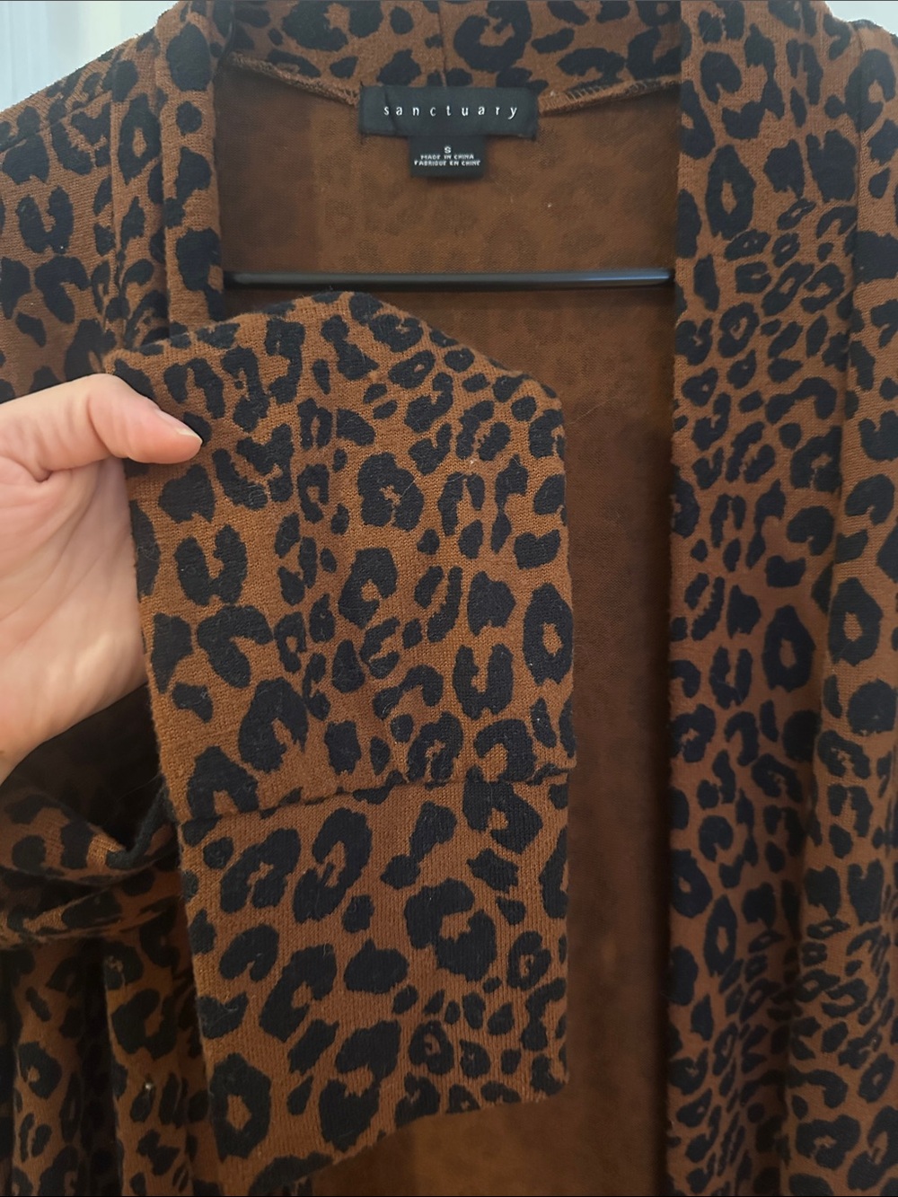 Sanctuary Brown and Black Leopard Print Open Cardigan Jacket